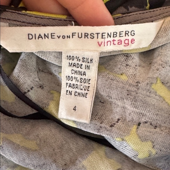 DVF Diane Von Furstenberg JEANNE Silk Jersey Wrap Dress Snow Leopard Grey Size 4 - Picture 12 of 13